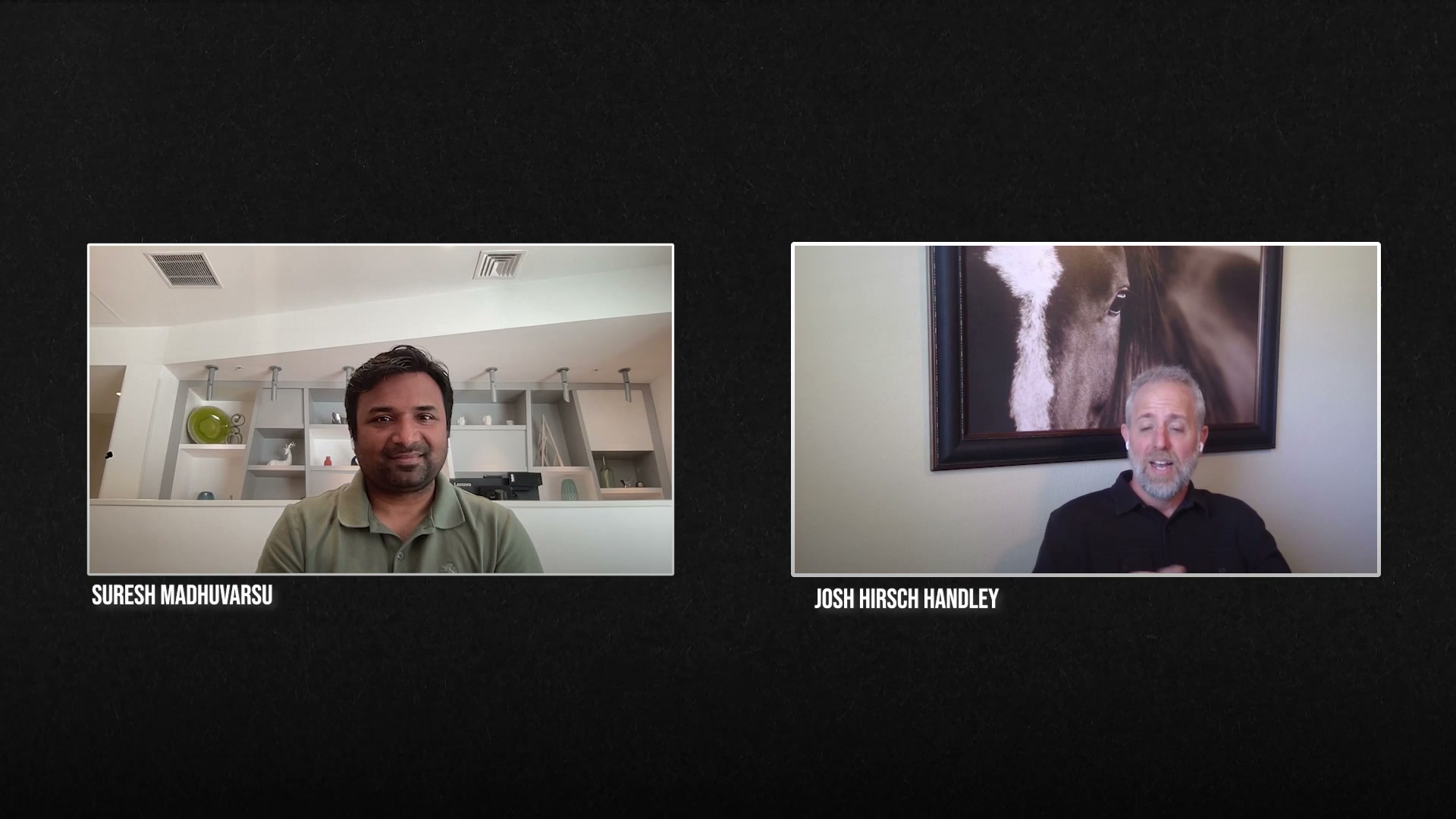Host Suresh Madhuvarsu and Josh Hirsch Handley side by side during episode 4 of Revenue Under Pressure